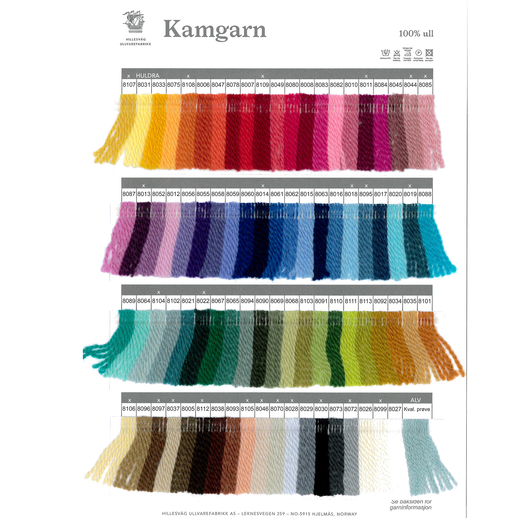 Alv og Huldra fargekart