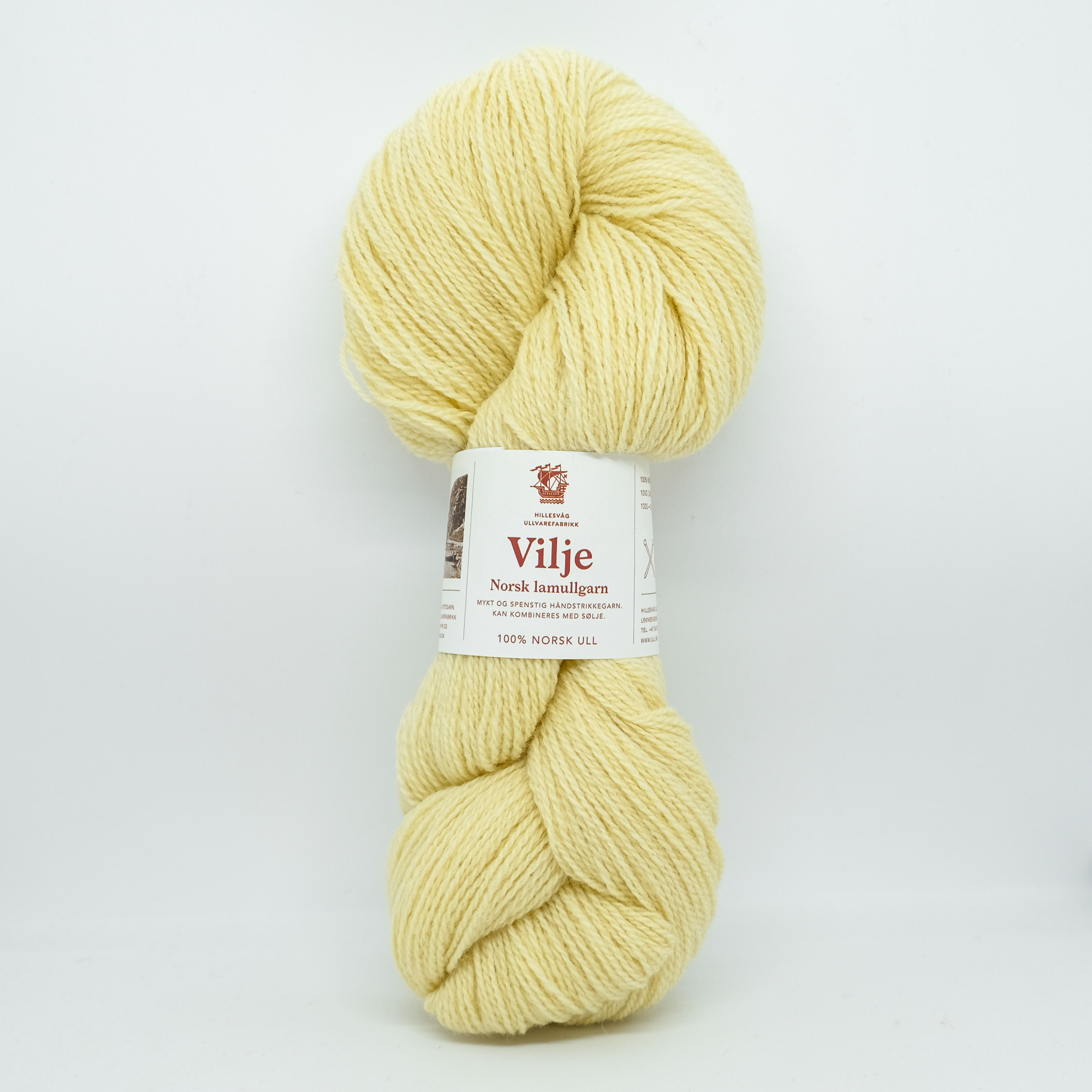 Vilje lamullgarn, lys gul