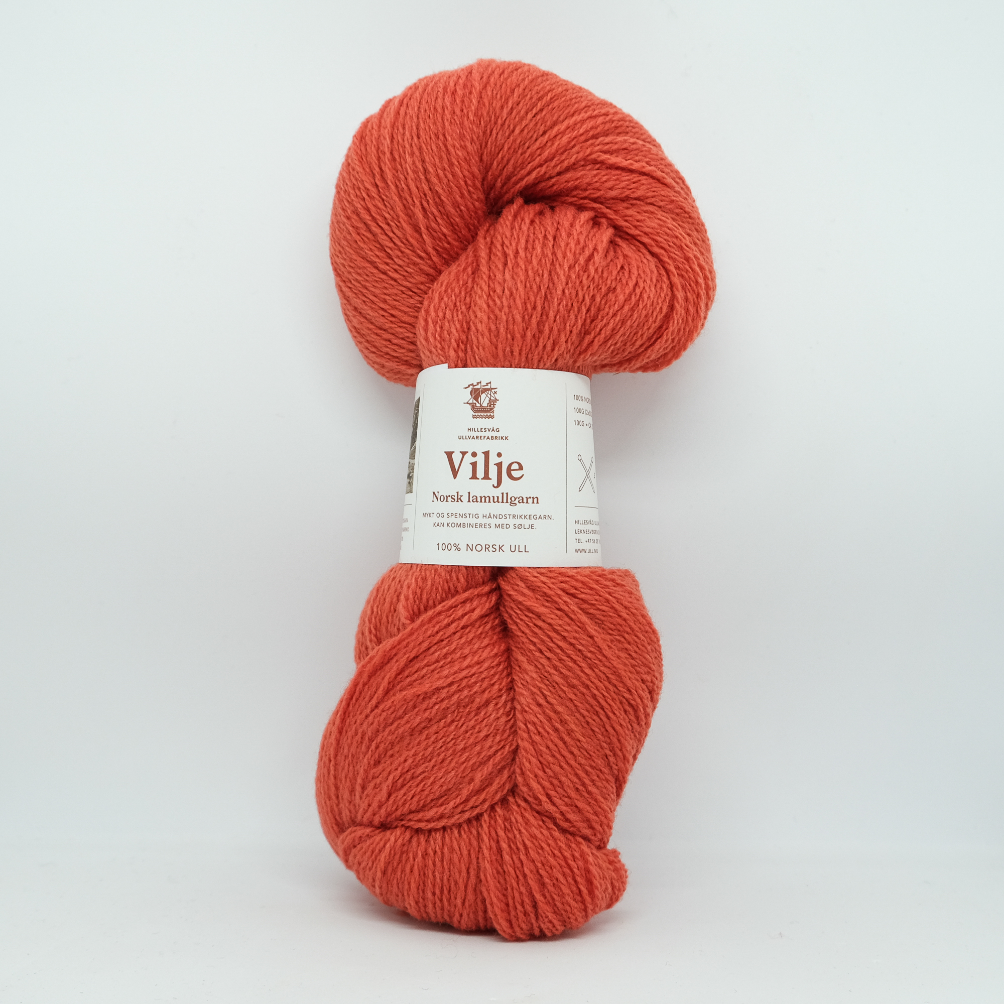 Vilje lamullgarn, rødlig oransje