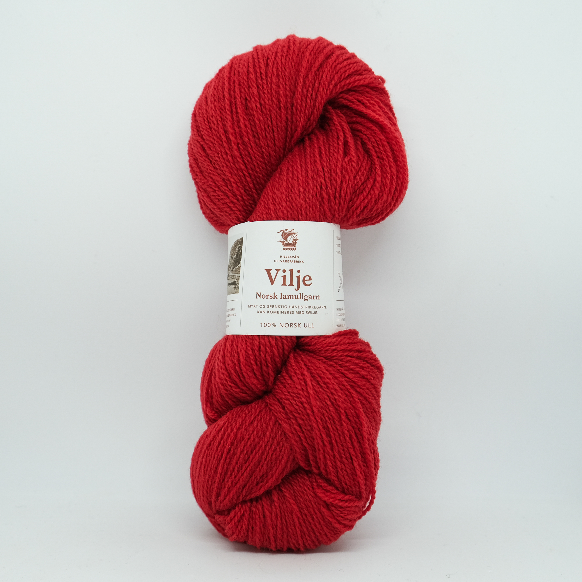 Vilje lamullgarn, rød