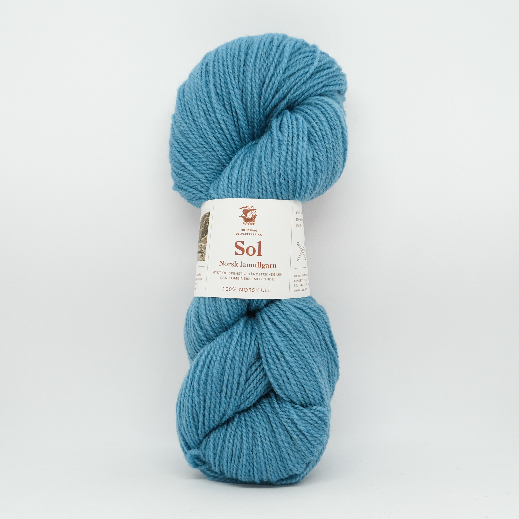 Sol lamullgarn, lys flyblå