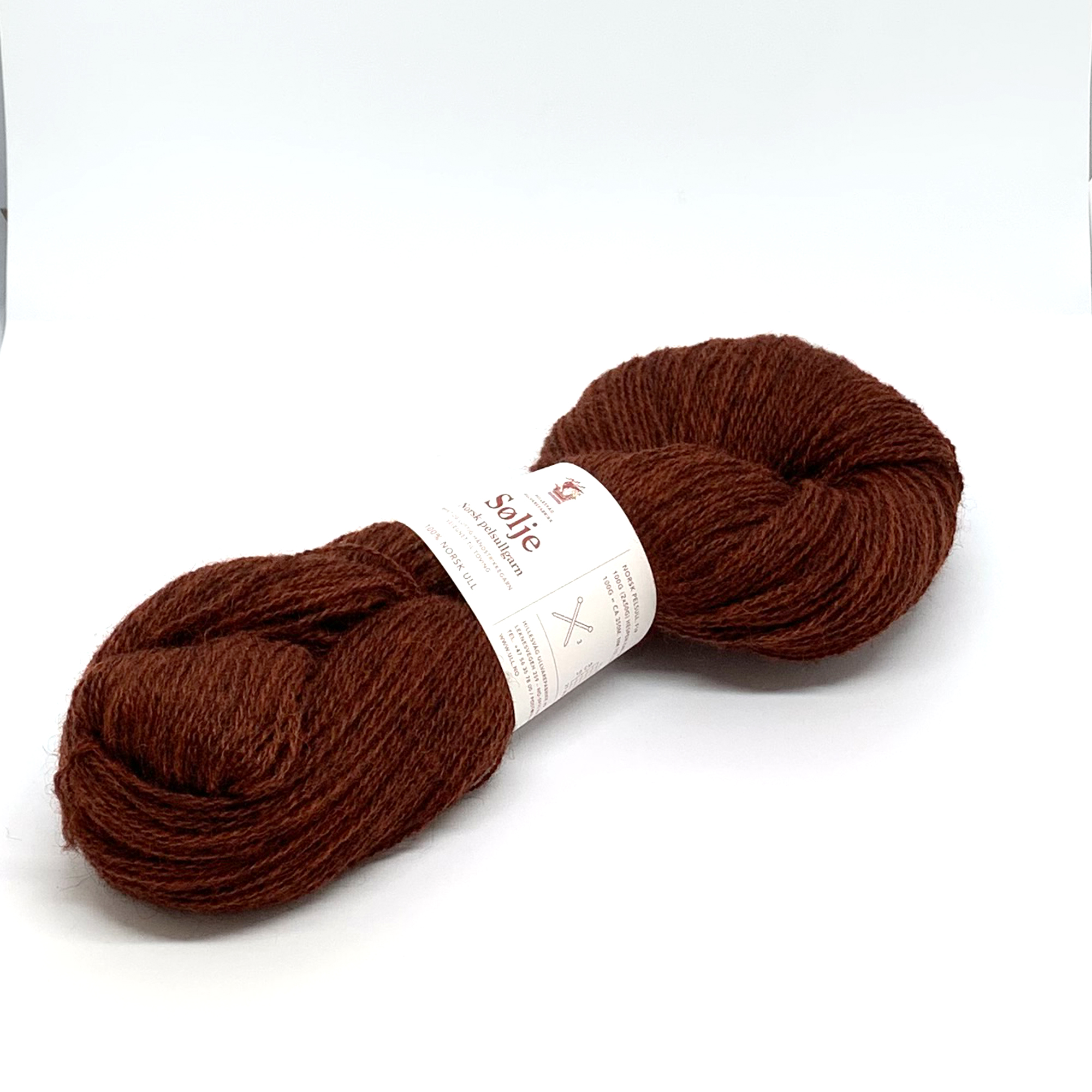 Sølje pelsullgarn, rødbrun - Bilde 2