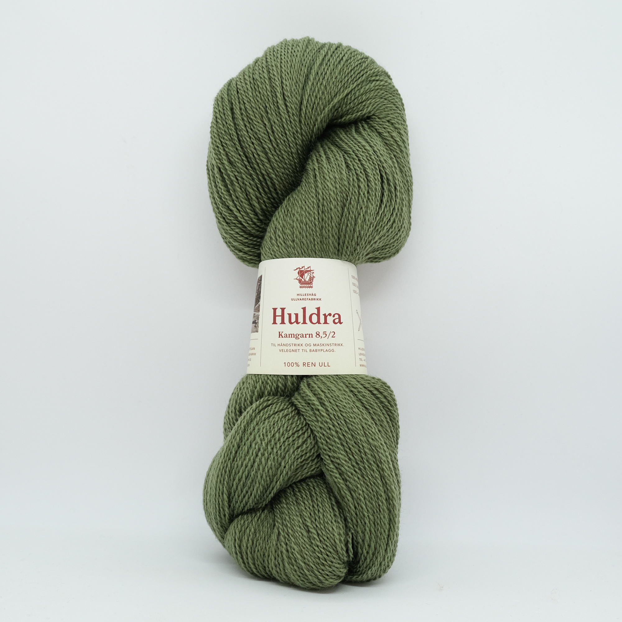 Huldra kamgarn 8,5/2, dempet grågrønn (100 g hesper) - Bilde 2