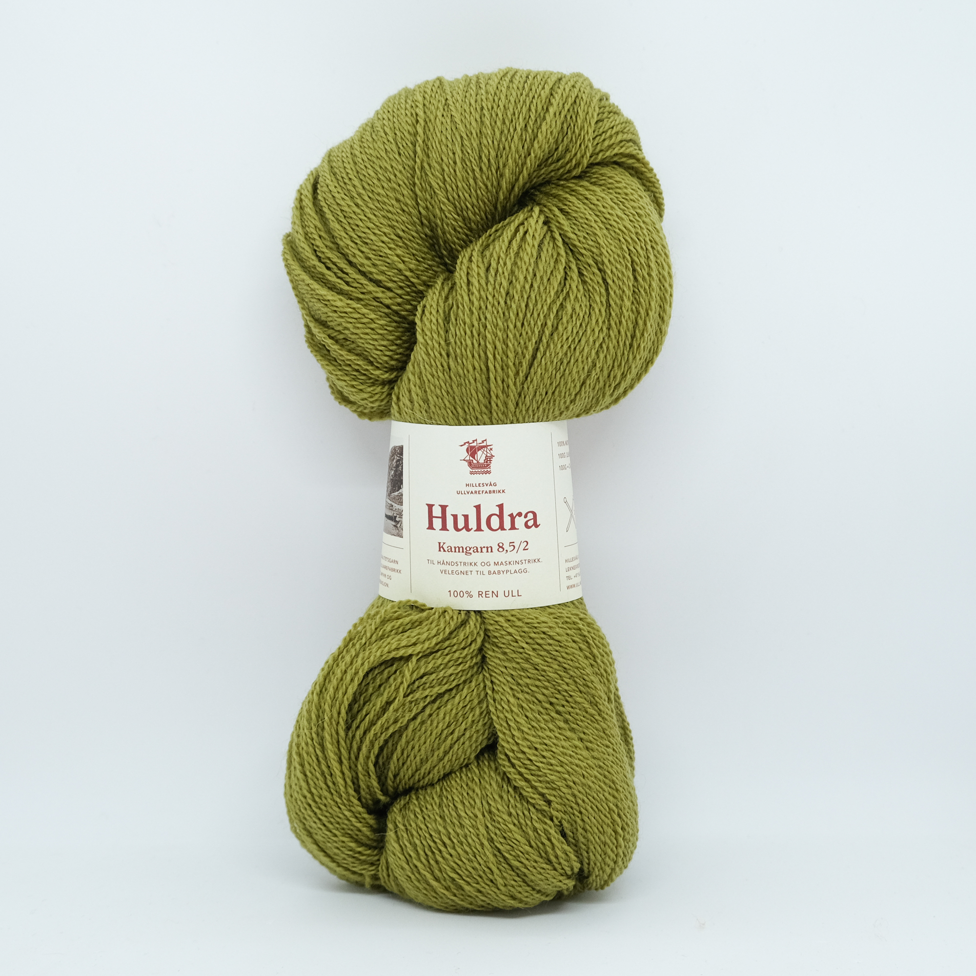 Huldra kamgarn 8,5/2, lys oliven(100 g hesper) - Bilde 2