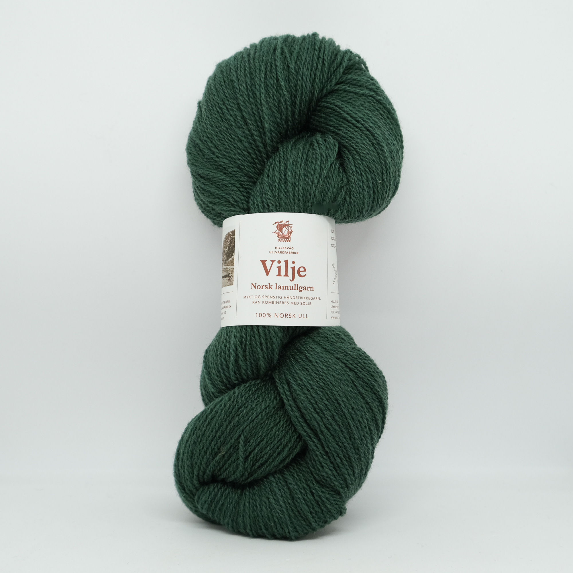 Vilje lamullgarn, dyp grønn