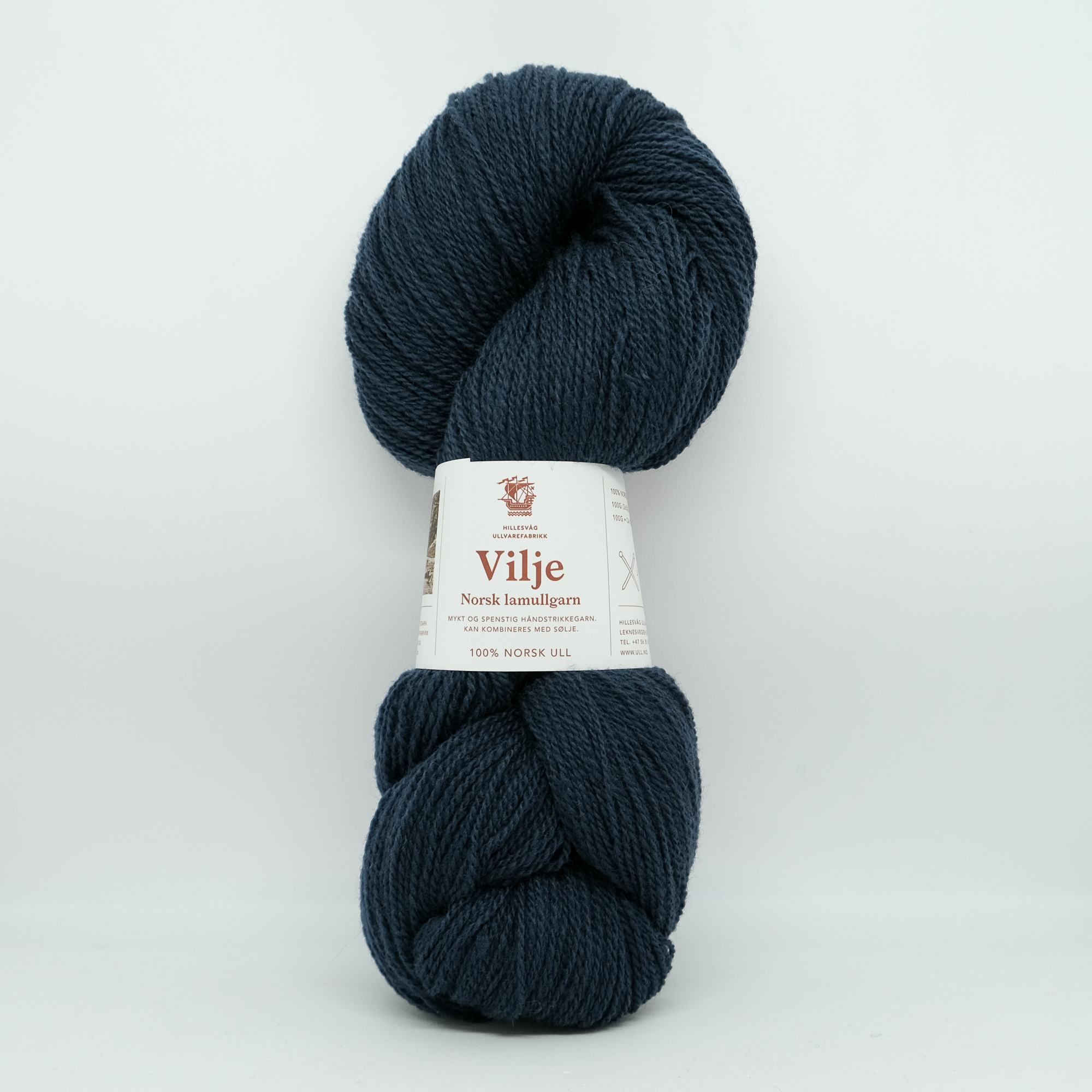 Vilje lamullgarn, mørk blågrå