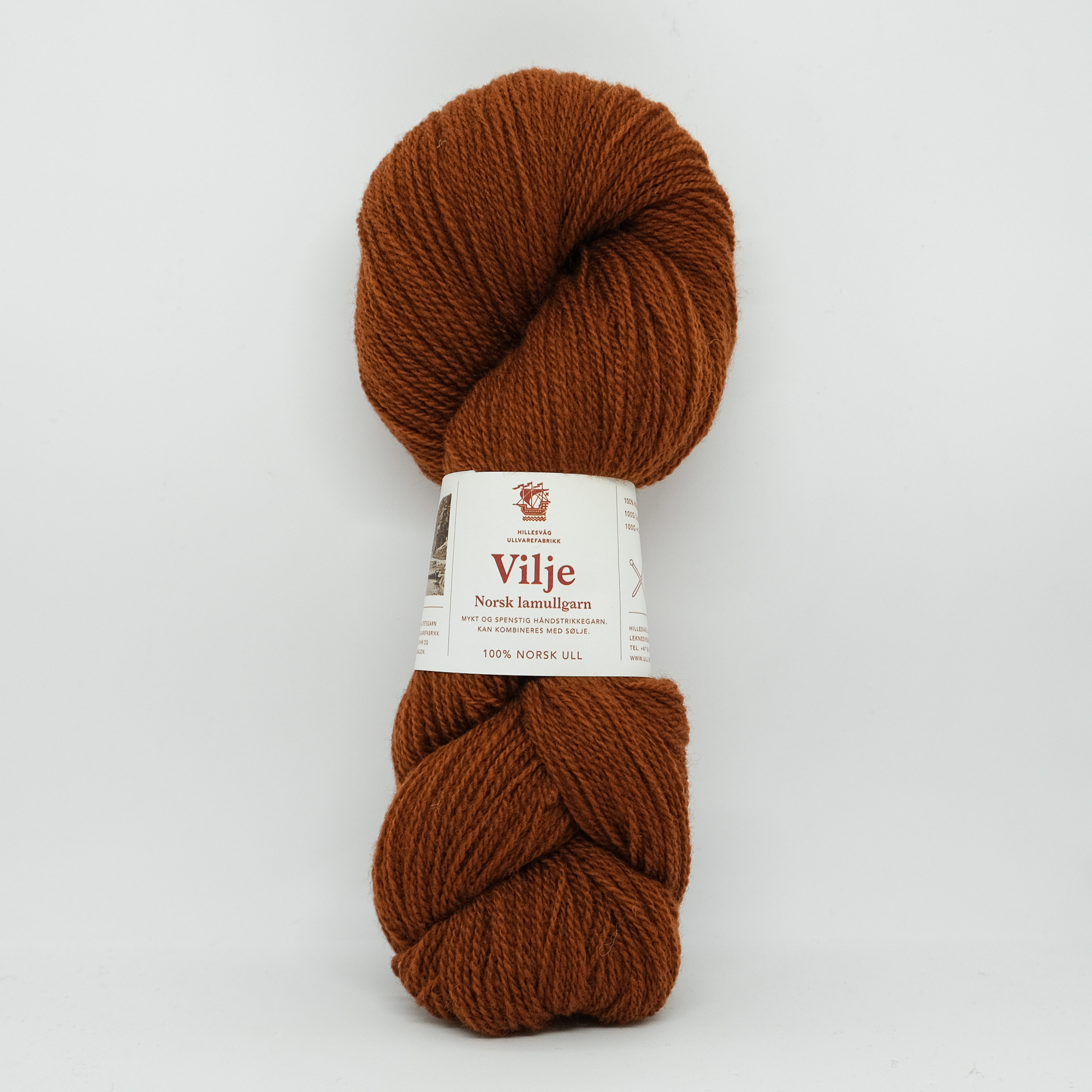 Vilje lamullgarn, rødbrun