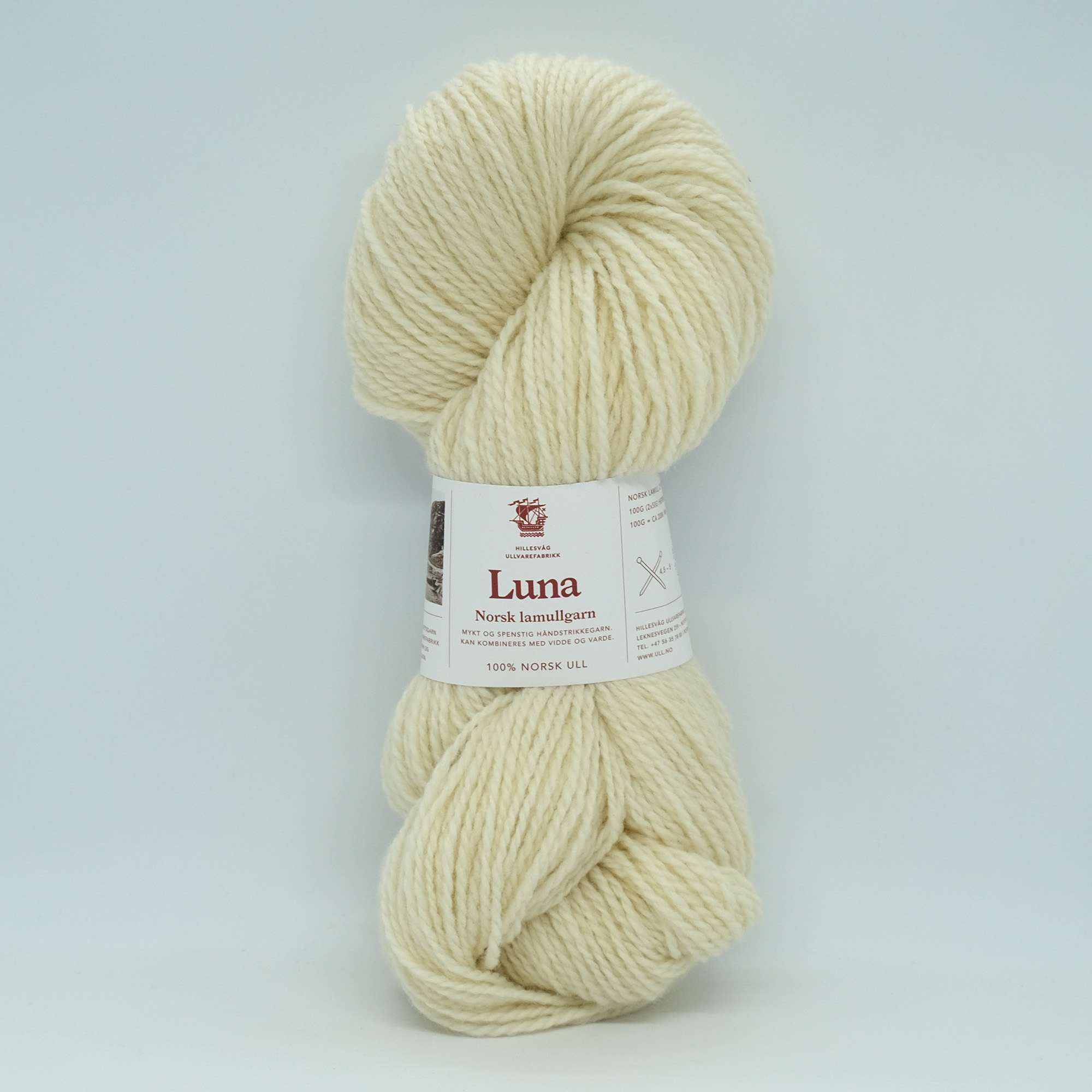 Luna lamullgarn, ubleket hvit - Bilde 2