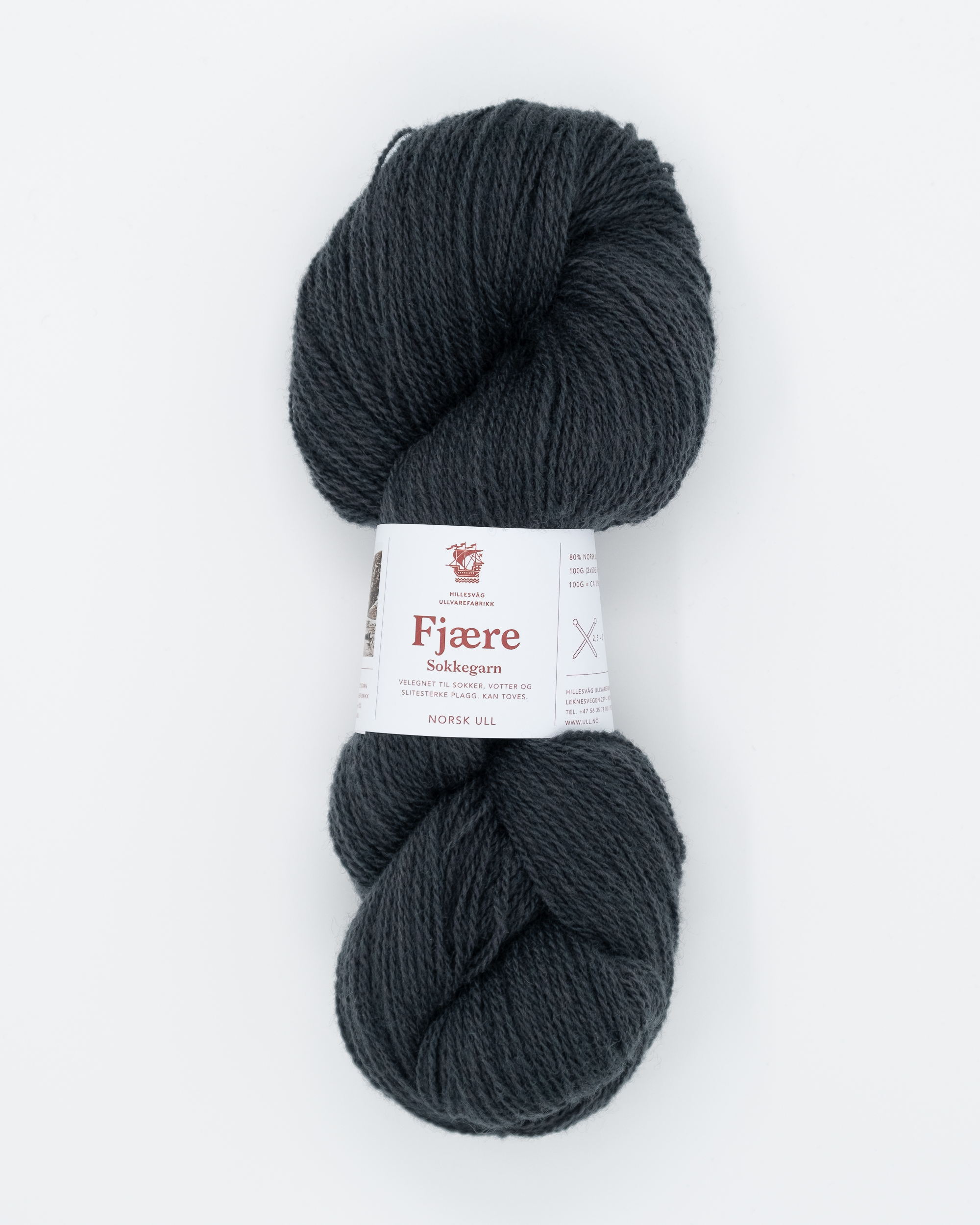 Fjære sokkegarn, antrasitt