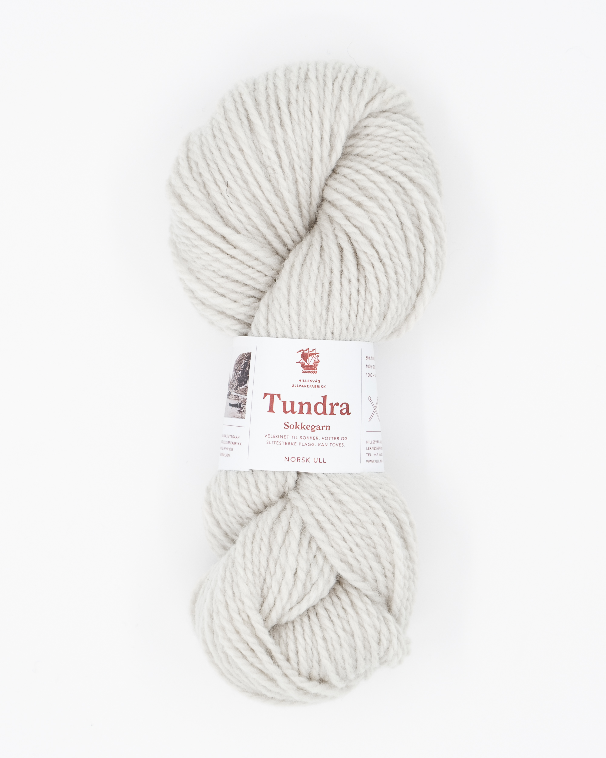 Tundra sokkegarn, gråhvit