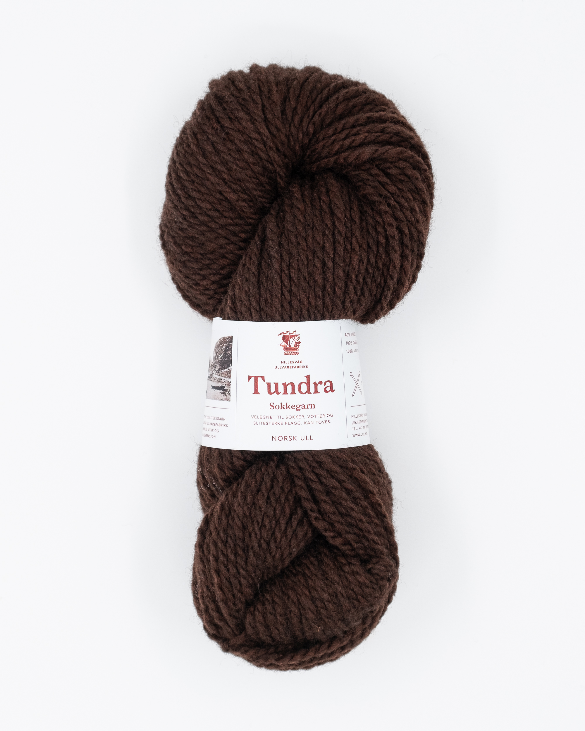 Tundra sokkegarn, mørk brun
