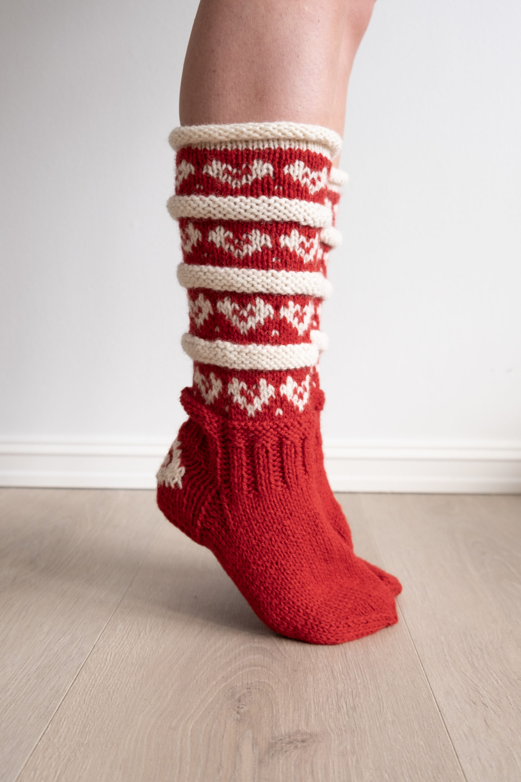 Julesokker, bonderød (garnpakke) - Bilde 5